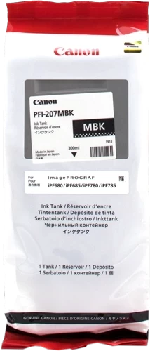 Canon Original PFI-207MBK / 8788B001 Tintenpatrone Schwarz Matt Schwarz 300ml