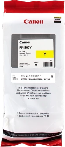 Original Canon PFI-207Y / 8792B001 Tinte Gelb 300ml