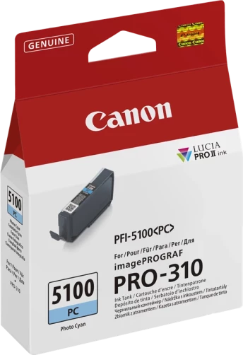 Original Canon 6956C001 / PFI-5100pc cyanfoto Tinte 14ml