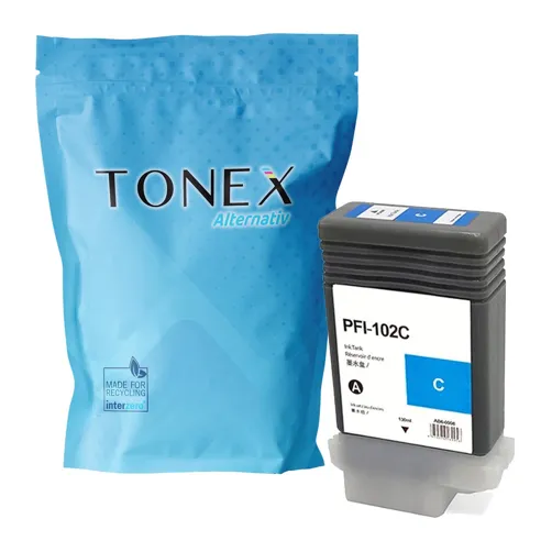 TONEREXPERT Premium Kompatibel für Canon PFI-102C / 0896B001 Tintenpatrone Cyan 130ml