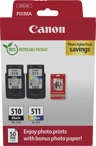 Original Canon PG-510+CL-511 Tinte Schwarz bis zu 464 Seiten
