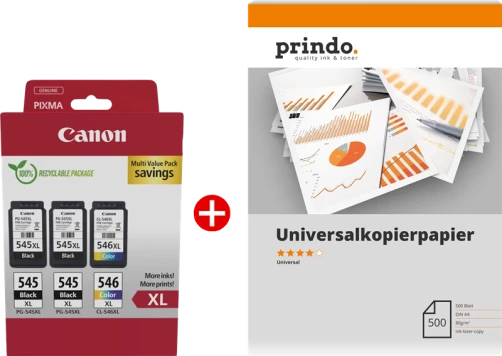 Original Canon PG-545XL+CL-546XL MCVP Tinte Schwarz bis zu 700 Seiten
