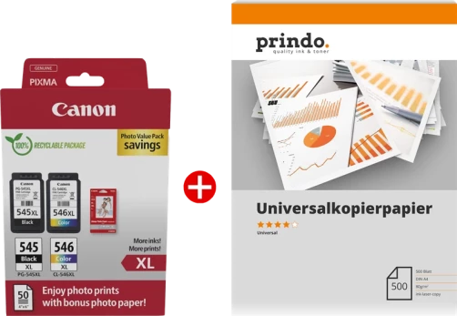 Original Canon PG-545XL + CL-546XL MCVP Tinte Schwarz bis zu 700 Seiten