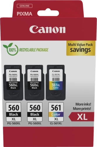 Original Canon PG-560XL+CL-561XL / 3712C009 Tinte Schwarz Multipack