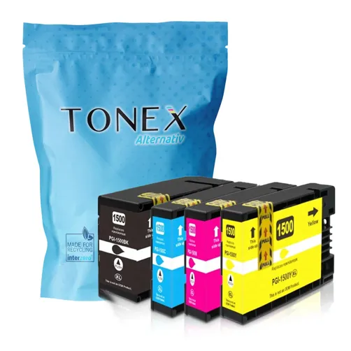 TONEX alternativ für Canon PGI-1500-XL / 9182B004 Tinte Schwarz Cyan Magenta Gelb 71ml 4er-Pack