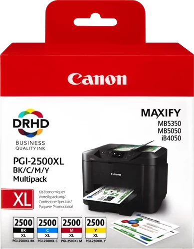 Original Canon PGI-2500XL / 9254B004 Tinte Schwarz Cyan Magenta Gelb 130ml Multipack