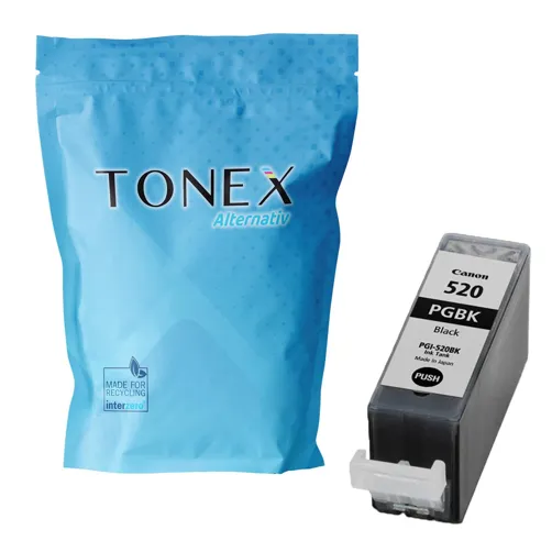 TONEX alternativ für Canon PGI-520BK / 2932B001 Tinte Schwarz bis zu 550 Seiten 65ml
