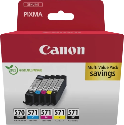 Original Canon PGI-570+CLI-571 / 0372C006 Tinte Schwarz Cyan Magenta Gelb Multipack