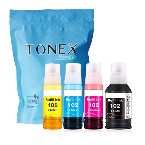 TONEREXPERT Premium Kompatibel für Epson 102 / C13T03R640 Tintenpatrone Schwarz Cyan Magenta Gelb 340ml Multipack