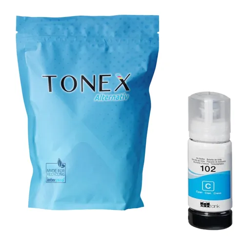 TONEREXPERT Premium Kompatibel für Epson 102C / C13T03R240 Tintenpatrone Cyan bis zu 6000 Seiten 70ml