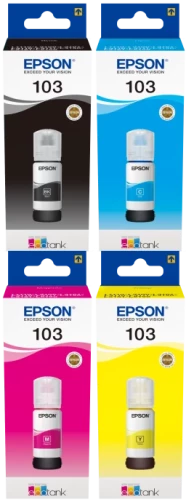 Original Epson T00S MCVP / 103 Tinte Schwarz Cyan Magenta Gelb bis zu 18000 Seiten
