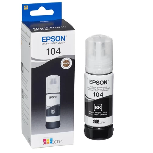 Epson Original 104 / C13T00P140 Tintenpatrone Tintenflasche Schwarz bis zu 3000 Seiten 65ml