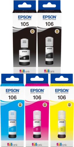 Original Epson T00Q/R MCVP / 105 106 Tinte Schwarz Cyan Magenta Gelb bis zu 28000 Seiten