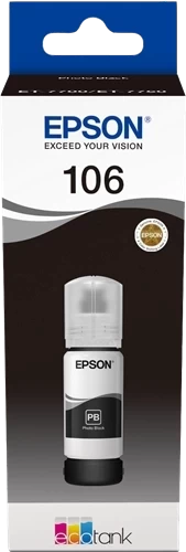 Original Epson 106 / C13T00R140 Tinte Tintenflasche Foto Schwarz bis zu 3000 Seiten 70ml