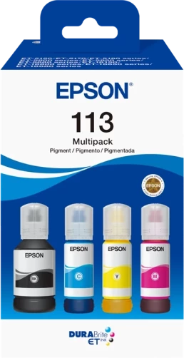 Original Epson 113 / C13T06B640 Tinte Tintenflasche Schwarz Cyan Magenta Gelb bis zu 25500 Seiten Multipack