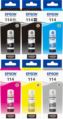 Original Epson T07B MCVP / 114 Tinte Schwarz Cyan Magenta Gelb Grau bis zu 13800 Seiten