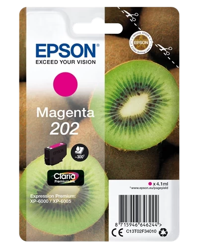 Epson Original 202 / C13T02F34010 Tintenpatrone Magenta bis zu 300 Seiten