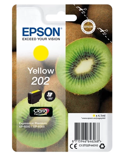 Epson Original 202 / C13T02F44010 Tintenpatrone Gelb bis zu 300 Seiten