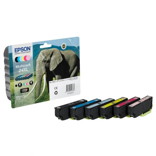 Original Epson 24XL / C13T24384011 Tinte Schwarz Cyan Magenta Gelb Cyan (Hell) Magenta (Hell) 56ml Multipack