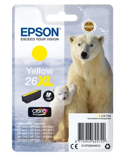 Original Epson C13T26344012 / 26 XL Tinte Gelb bis zu 700 Seiten