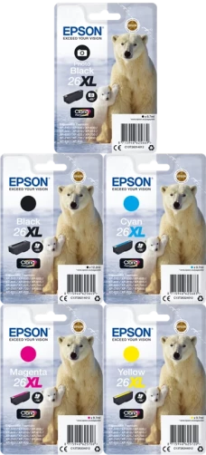 Original Epson T262/3 MCVP / 26 XL Tinte Schwarz Cyan Magenta Gelb bis zu 3000 Seiten