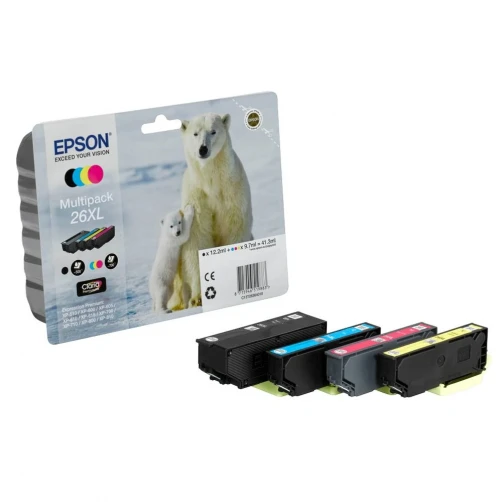 Original Epson 26XL / C13T26364010 Tinte Schwarz Cyan Magenta Gelb 41ml Multipack
