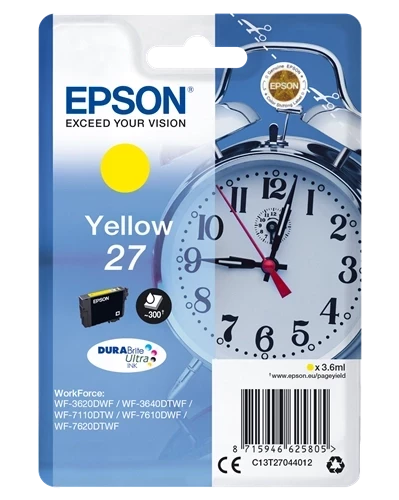 Original Epson C13T27044012 / 27 Tinte Gelb bis zu 300 Seiten