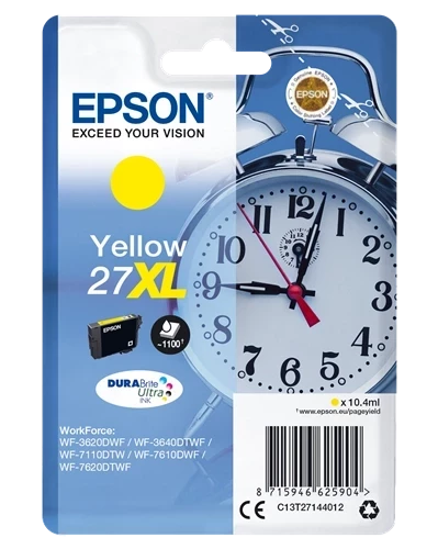 Original Epson C13T27144012 / 27 XL Tinte Gelb bis zu 1100 Seiten