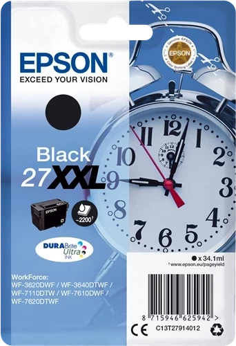 Original Epson C13T27914012 / 27 XXL Tinte Schwarz bis zu 2200 Seiten