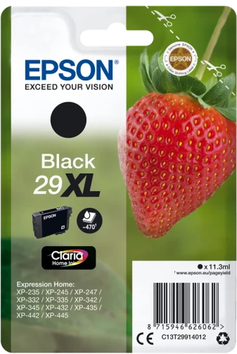 Original Epson C13T29914012 / 29 XL Tinte Schwarz bis zu 470 Seiten