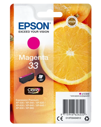 Original Epson C13T33434012 / 33 Tinte Magenta bis zu 300 Seiten