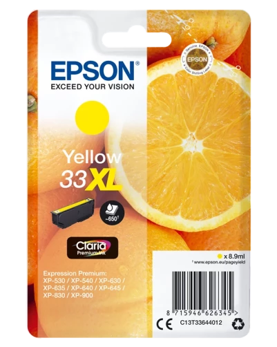 Original Epson C13T33644012 / 33 XL Tinte Gelb bis zu 650 Seiten
