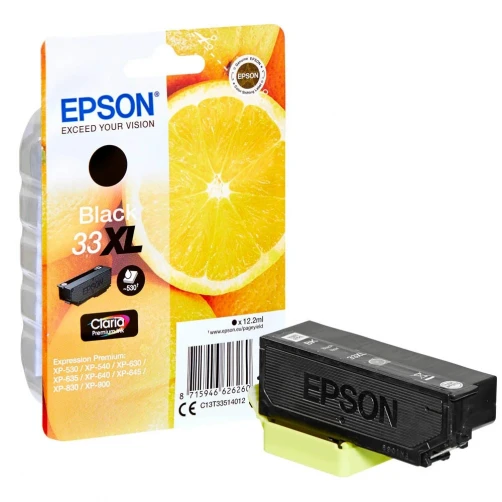 Epson Original 33XL / C13T33514012 Tintenpatrone Schwarz bis zu 530 Seiten