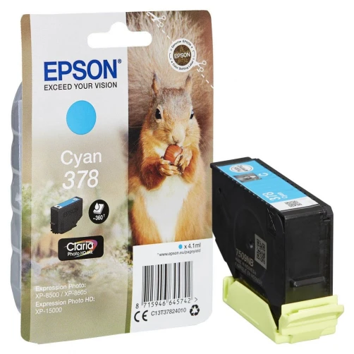 Original Epson 378 / C13T37824010 Tinte Cyan bis zu 360 Seiten 4ml