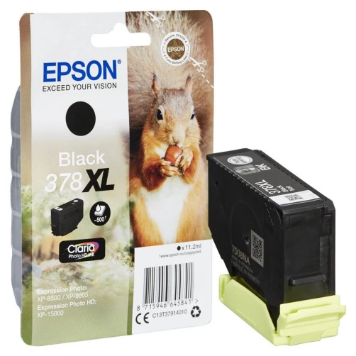 Epson Original 378XL / C13T37914010 Tintenpatrone Schwarz bis zu 500 Seiten 11ml