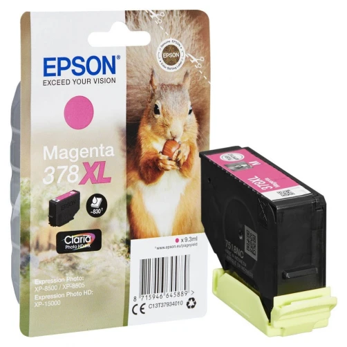 Epson Original 378XL / C13T37934010 Tintenpatrone Magenta bis zu 830 Seiten 10ml