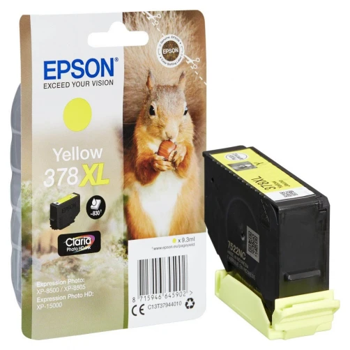 Epson Original 378XL / C13T37944010 Tintenpatrone Gelb bis zu 830 Seiten 10ml