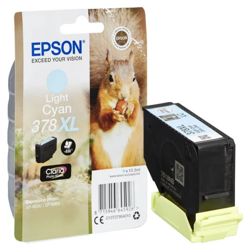 Epson Original 378XL / C13T37954010 Tintenpatrone Cyan (Hell) bis zu 830 Seiten 10ml