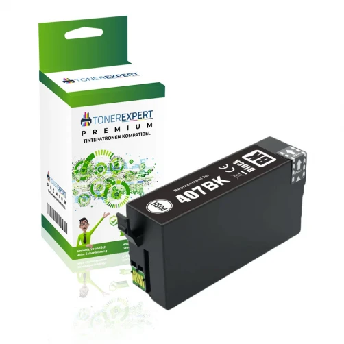 TONEREXPERT Premium Kompatibel für Epson 407 / C13T07U140 Tintenpatrone Schwarz bis zu 2800 Seiten