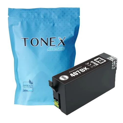 TONEREXPERT Premium Kompatibel für Epson 407 / C13T07U140 Tintenpatrone Schwarz bis zu 2800 Seiten