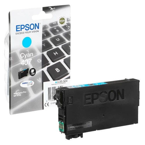 Epson Original 407 / C13T07U240 Tintenpatrone Cyan bis zu 1900 Seiten 20ml