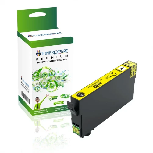 TONEREXPERT Premium Kompatibel für Epson 407 / C13T07U440 Tintenpatrone Gelb bis zu 2100 Seiten