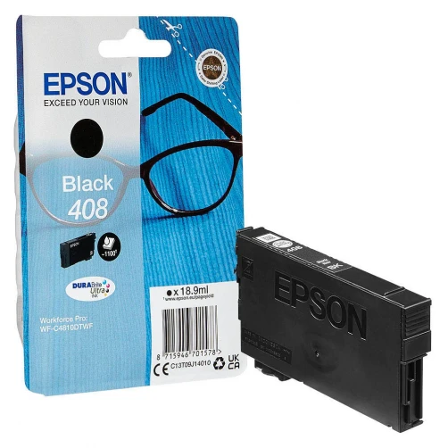 Epson Original 408 / C13T09J14010 Tintenpatrone Schwarz bis zu 1100 Seiten