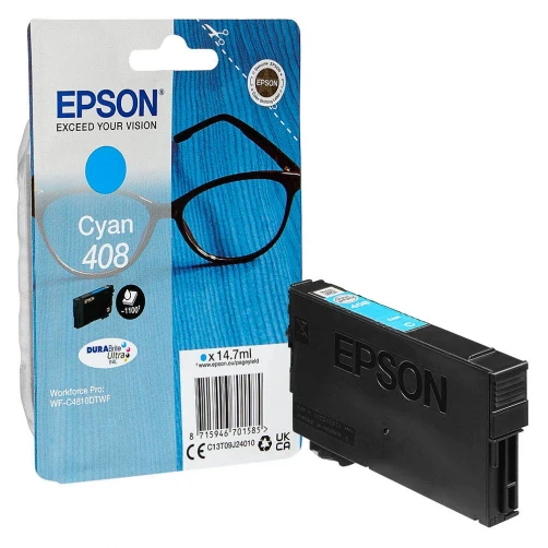 Original Epson 408 / C13T09J24010 Tinte Cyan bis zu 1100 Seiten 15ml