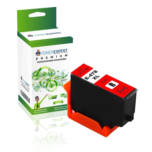 TONEREXPERT Premium Kompatibel für Epson 478XL / C13T04F54010 Tintenpatrone Rot 10ml