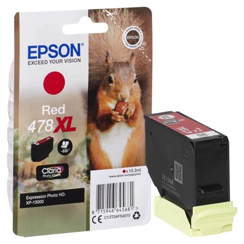 Epson Original 478XL / C13T04F54010 Tintenpatrone Rot bis zu 830 Seiten 10ml