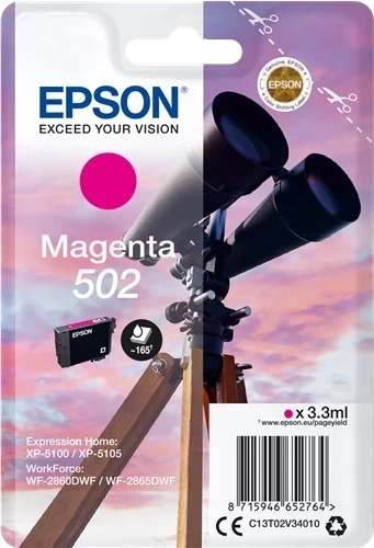 Epson Original 502 / C13T02V34010 Tintenpatrone Magenta bis zu 160 Seiten