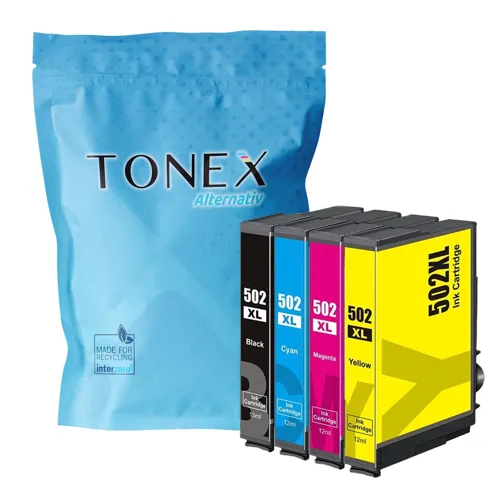 TONEREXPERT Premium Kompatibel für Epson 502XL / C13T02W64010 Tintenpatrone Schwarz Cyan Magenta Gelb 49ml Spar-Set