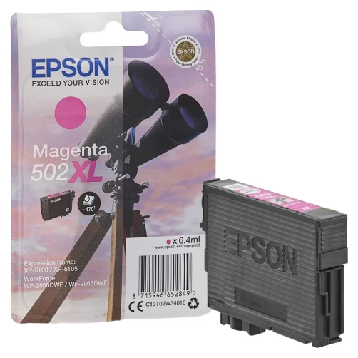 Epson Original 502XL / C13T02W34010 Tintenpatrone Magenta bis zu 470 Seiten