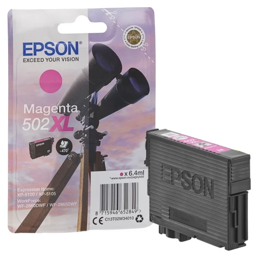 Original Epson 502XL / C13T02W34010 Tinte Magenta bis zu 470 Seiten